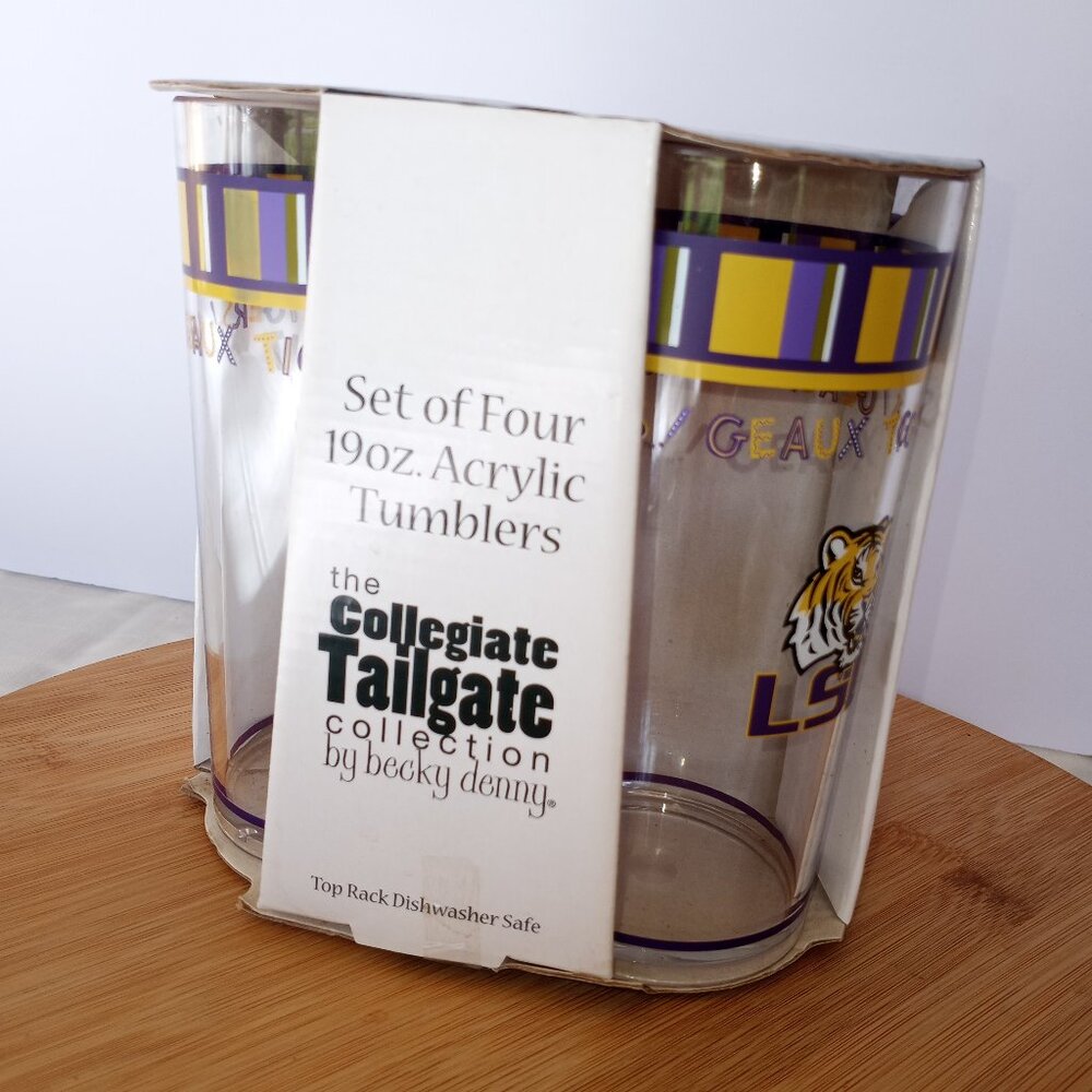 LSU  acrylic tumbler set of 4   Geaux Tigers!